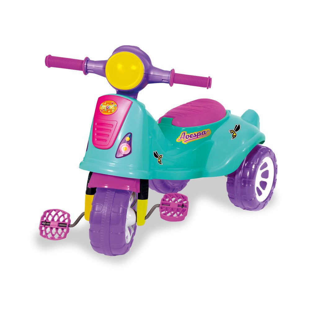 Triciclo Infantil De Passeio E Pedal Andador Avespa Super Divertido