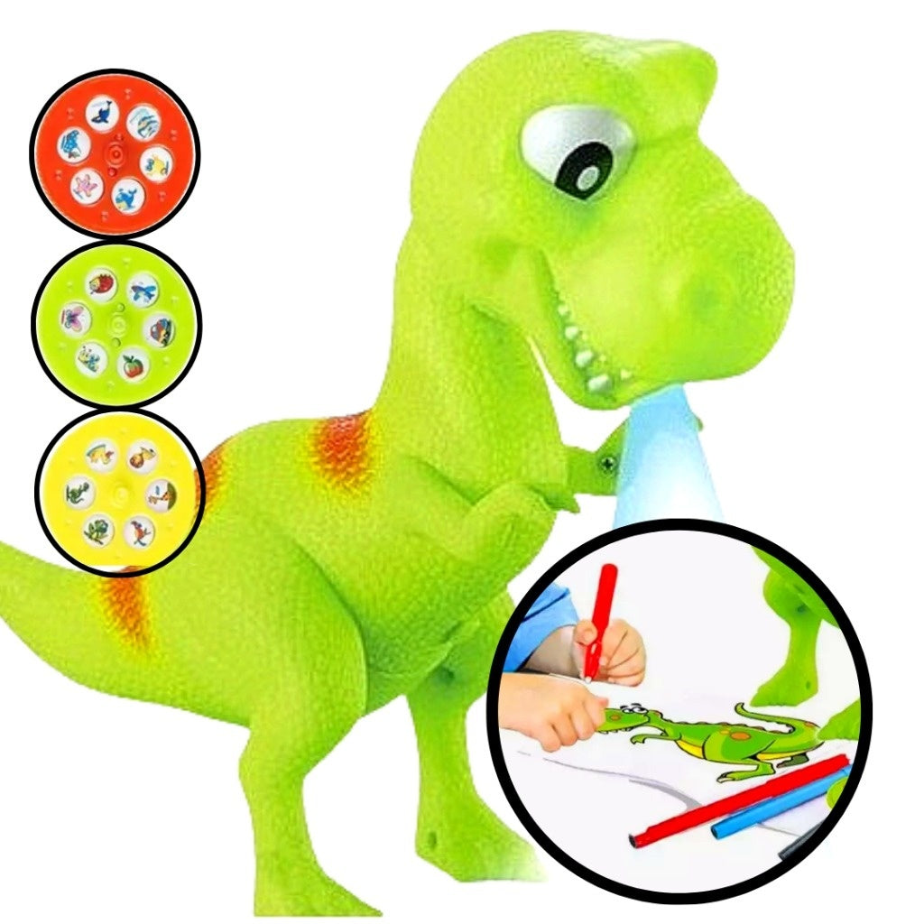 Dinossauro Projetor 2 Em 1 Com Luz E 18 Desenhos Favorito