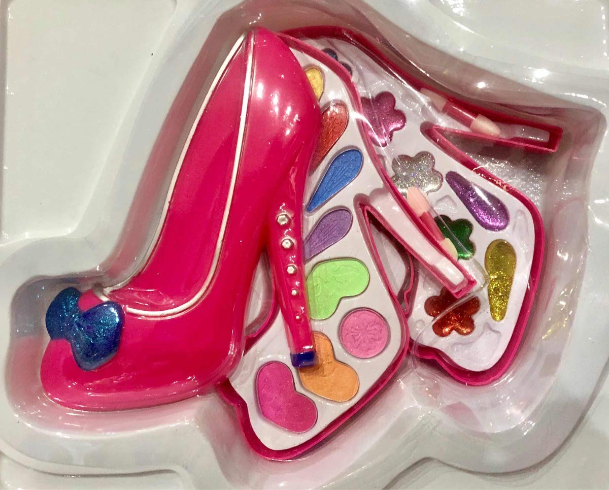 Kit Maquiagem Princesas Infantil Rosa Pink Formato De Sapato Anti Alergico Brinquedo