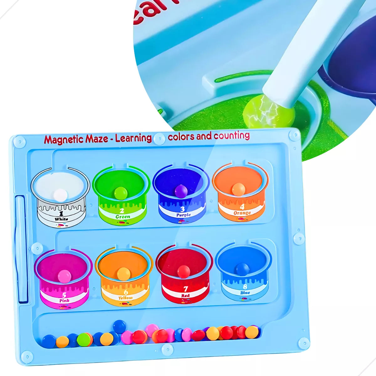 Jogo Educativo Labirinto Cursores Magnético Numérico Madeira