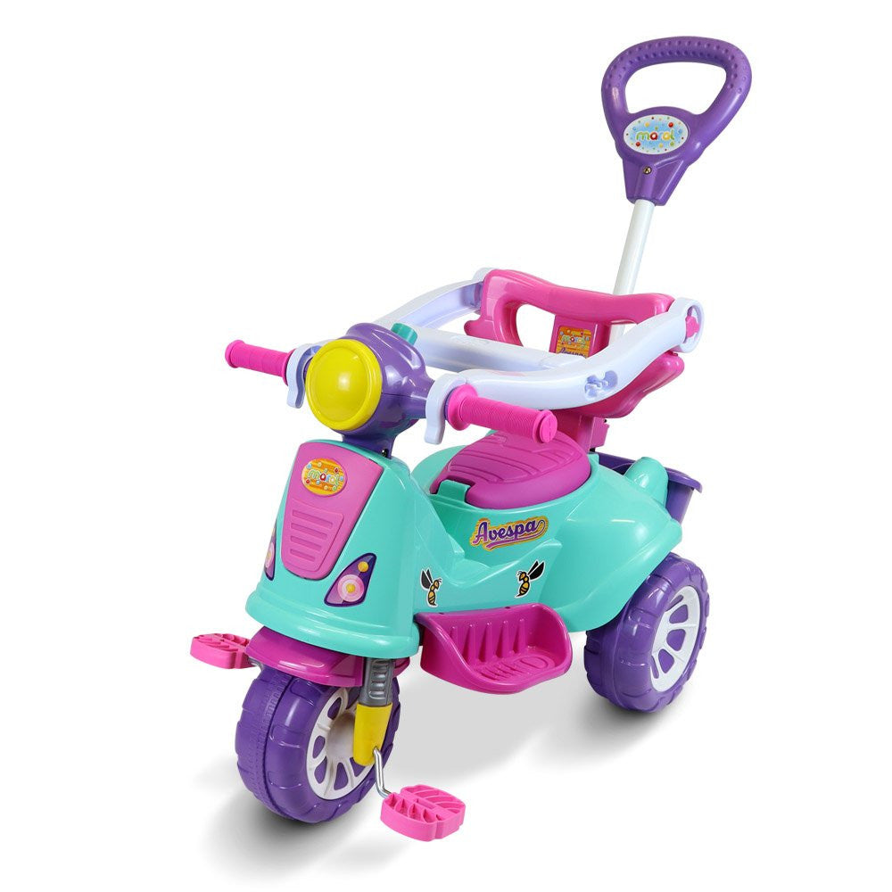 Triciclo Infantil De Passeio E Pedal Andador Avespa Super Divertido