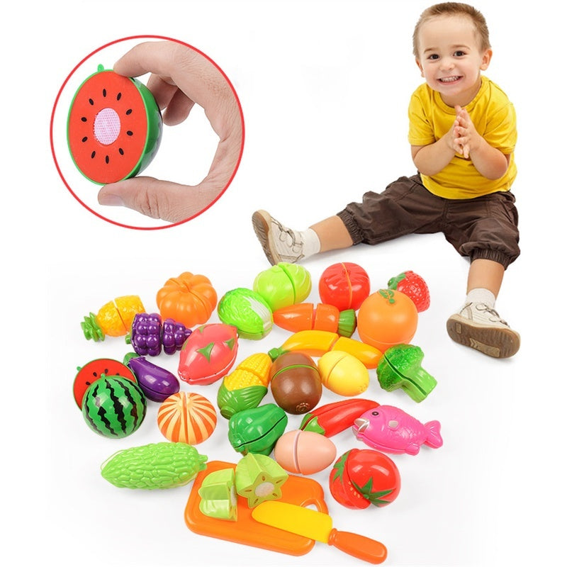 Comidinha De Brinquedo Infantil Com Velcro Para Cortar Fruta Educativo Alimentos Reutilizáveis Cozinha