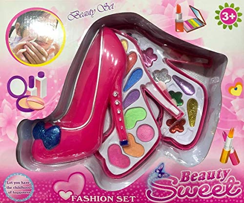 Kit Maquiagem Princesas Infantil Rosa Pink Formato De Sapato Anti Alergico Brinquedo