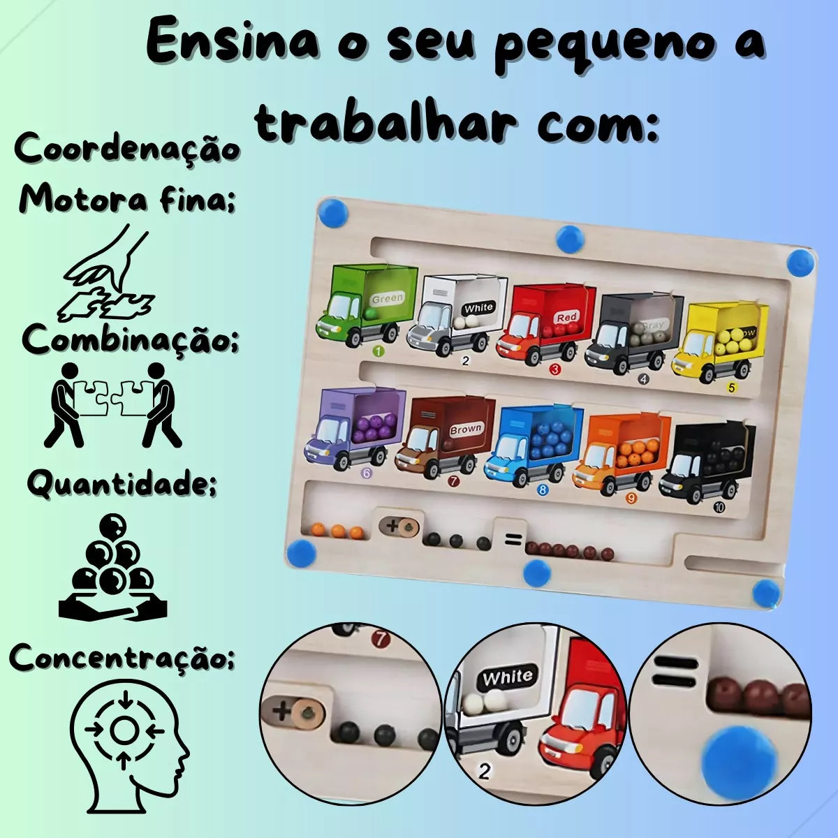 Jogo Educativo Labirinto Cursores Magnético Numérico Madeira