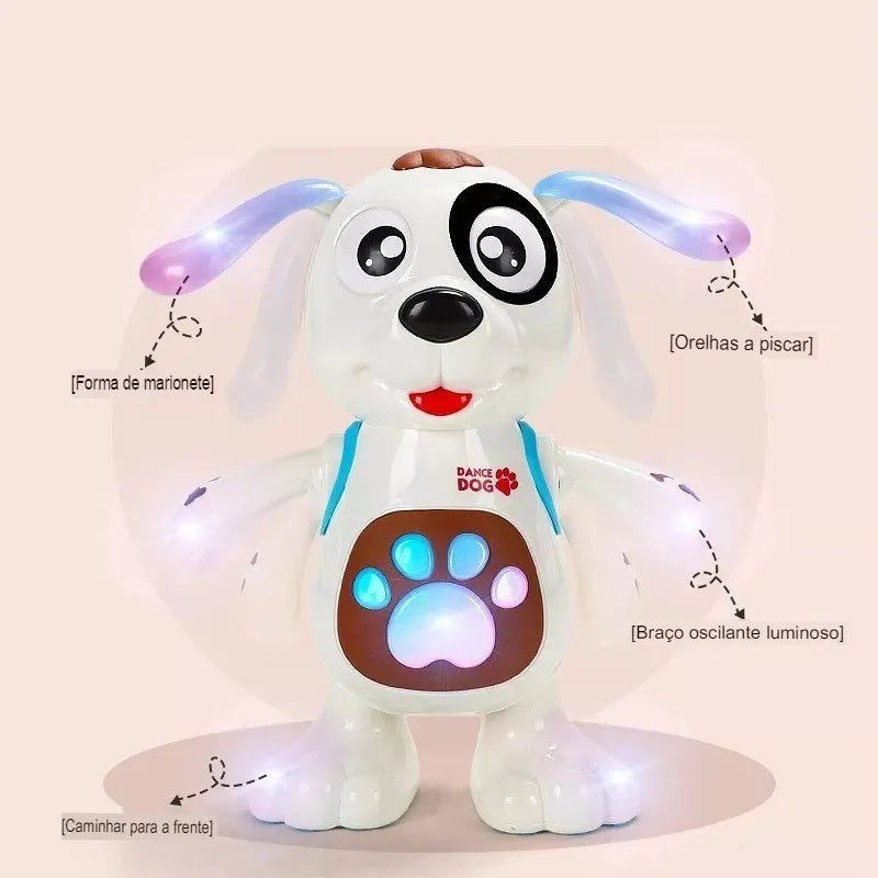 Cachorro Dançarino Brinquedo Musical que Dança, Mexe tem Luz E Som