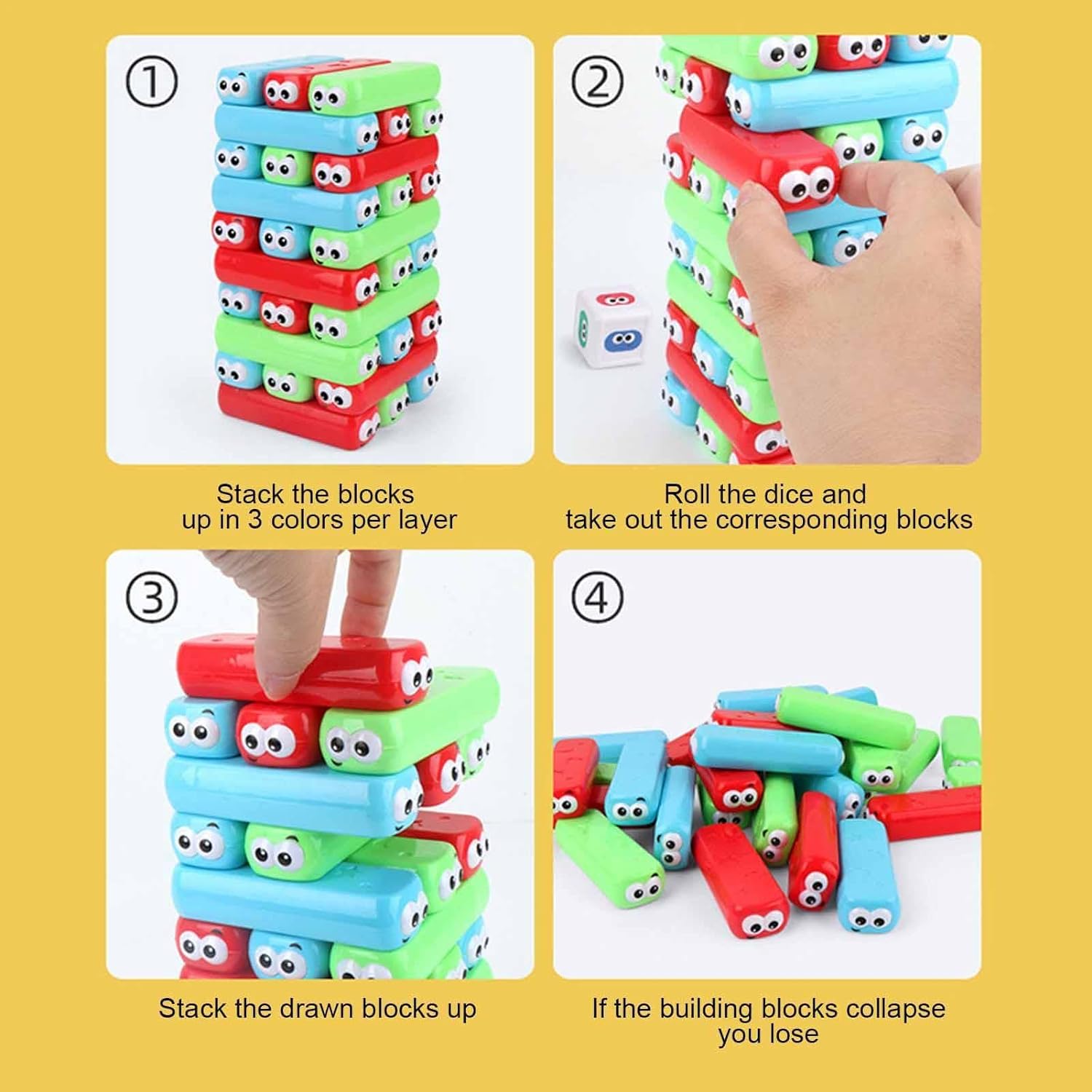 Jogo de Empilhamento Tabuleiro Stackers Game Simil Jenga