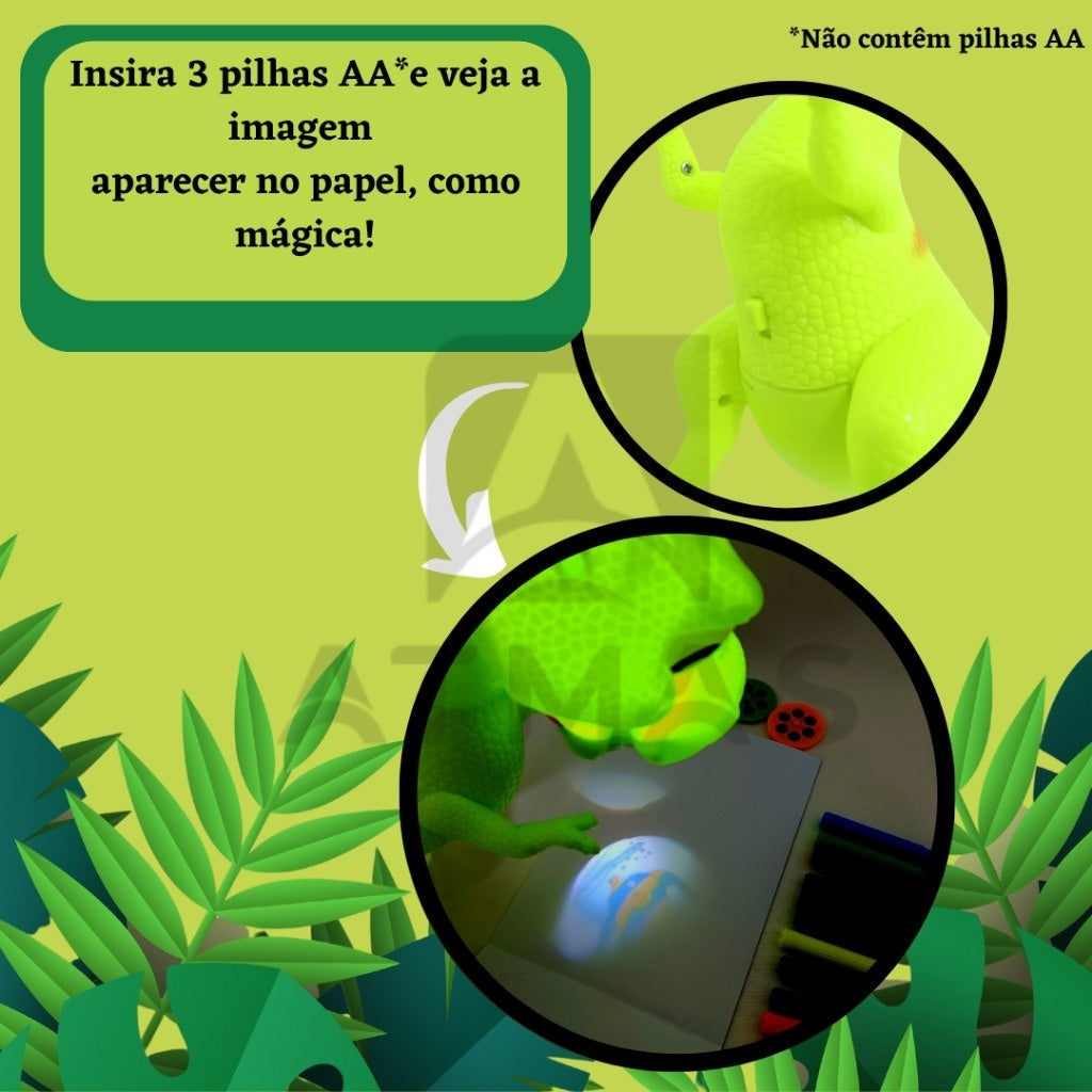 Dinossauro Projetor 2 Em 1 Com Luz E 18 Desenhos Favorito