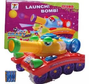 Tanque De Guerra Brinquedo Infantil Atira Bolas C/ Luz Som