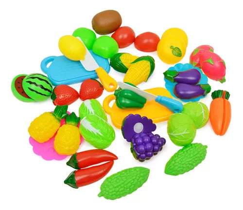 Kit Cozinha Infantil Com Frutas E Legumes + Acessórios Color