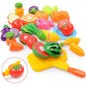 Comidinha De Brinquedo Infantil Com Velcro Para Cortar Fruta Educativo Alimentos Reutilizáveis Cozinha
