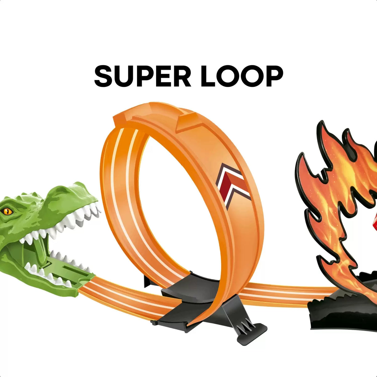 Pista Com Looping Tubarão Dinossauro Com Lançador