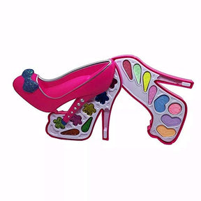 Kit Maquiagem Princesas Infantil Rosa Pink Formato De Sapato Anti Alergico Brinquedo