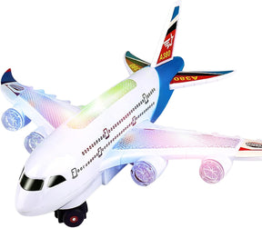 Avião De Brinquedo Infantil Com Som Luz Airbus A380 King Air