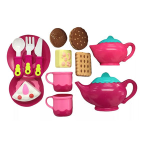 Jogo De Chá Infantil Kitchen Cozinha Rosa 14 Peças