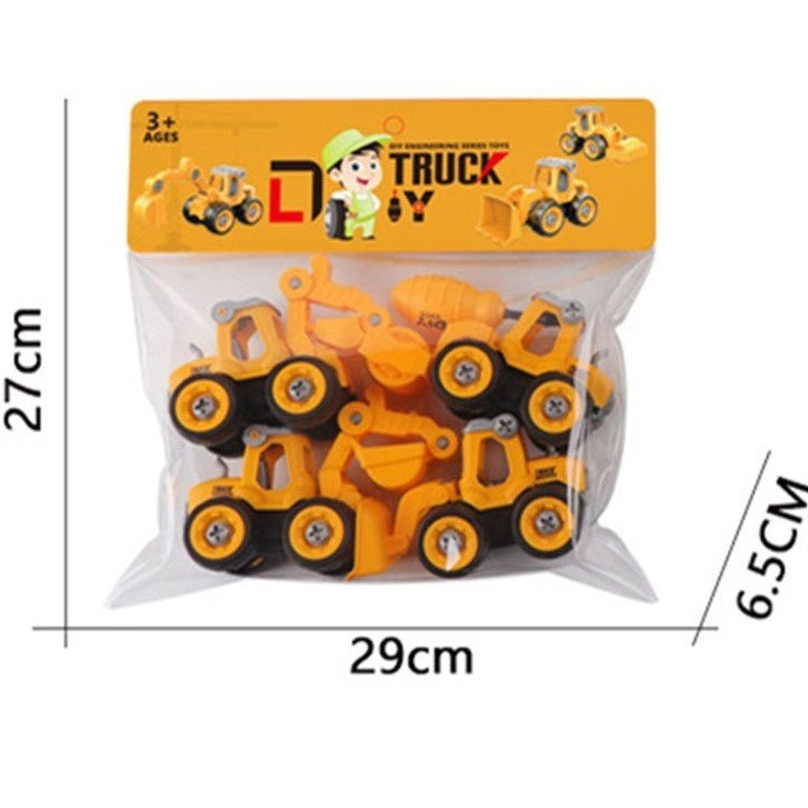 Kit 4 Tratores De Construção Desmontáveis 4x1 Para Crianças