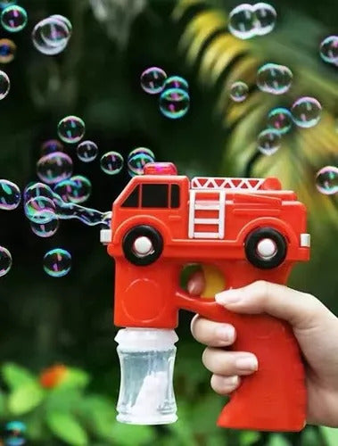 Lança Bolhas De Sabão Bombeiro Pilha Cor Vermelho
