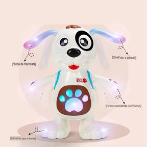 Cachorro Dançarino Brinquedo Musical que Dança, Mexe tem Luz E Som