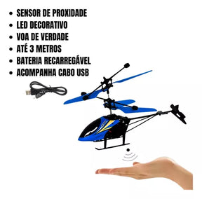 Helicóptero Sensor Mãos Avião Voa Brinquedo Recarregável