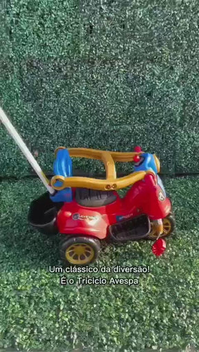 Triciclo Infantil De Passeio E Pedal Andador Avespa Super Divertido