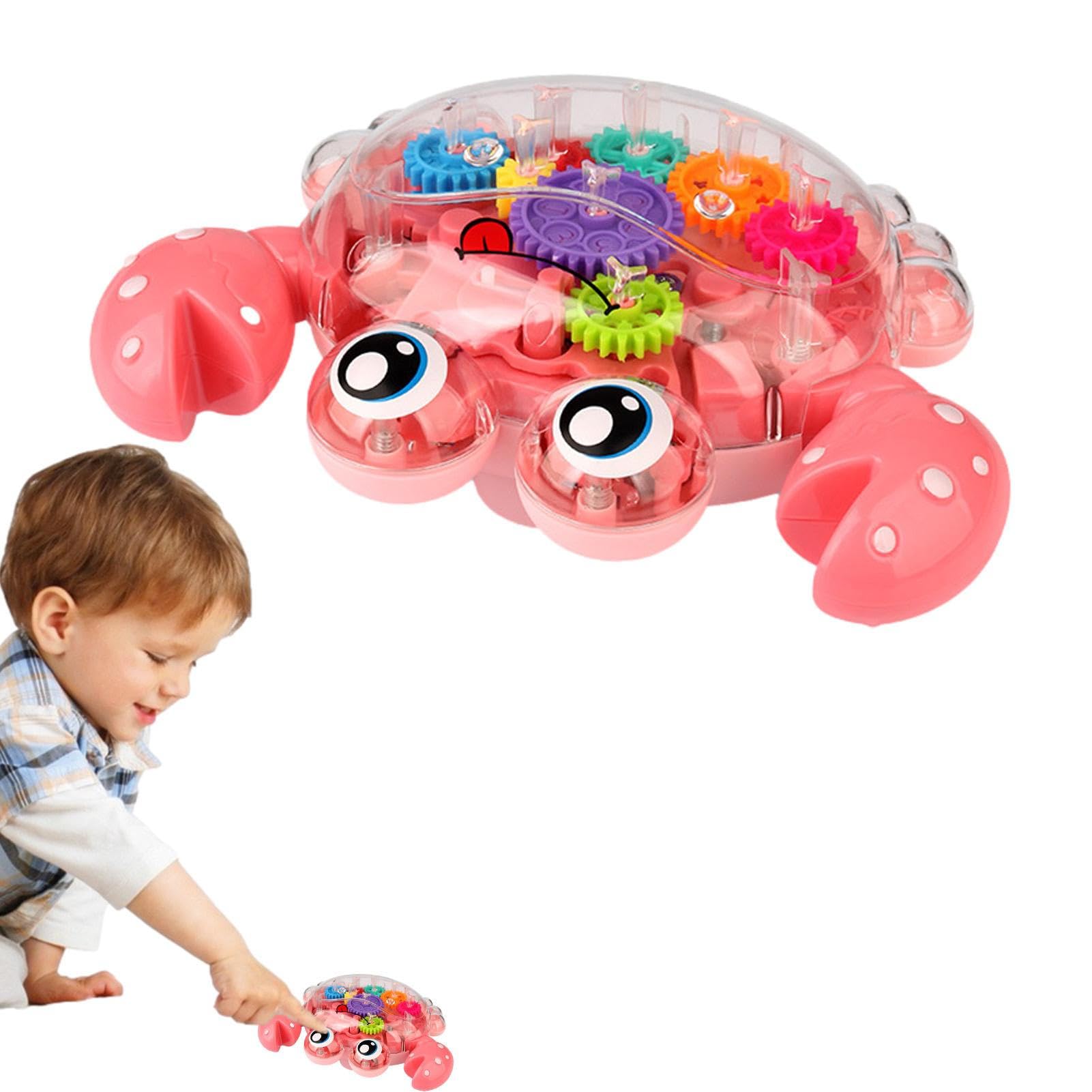 Engrenagem Trem Brinquedo - Caranguejo de brinquedo de rastreamento de aprendizagem - Brinquedo de engatinhar eletrônico